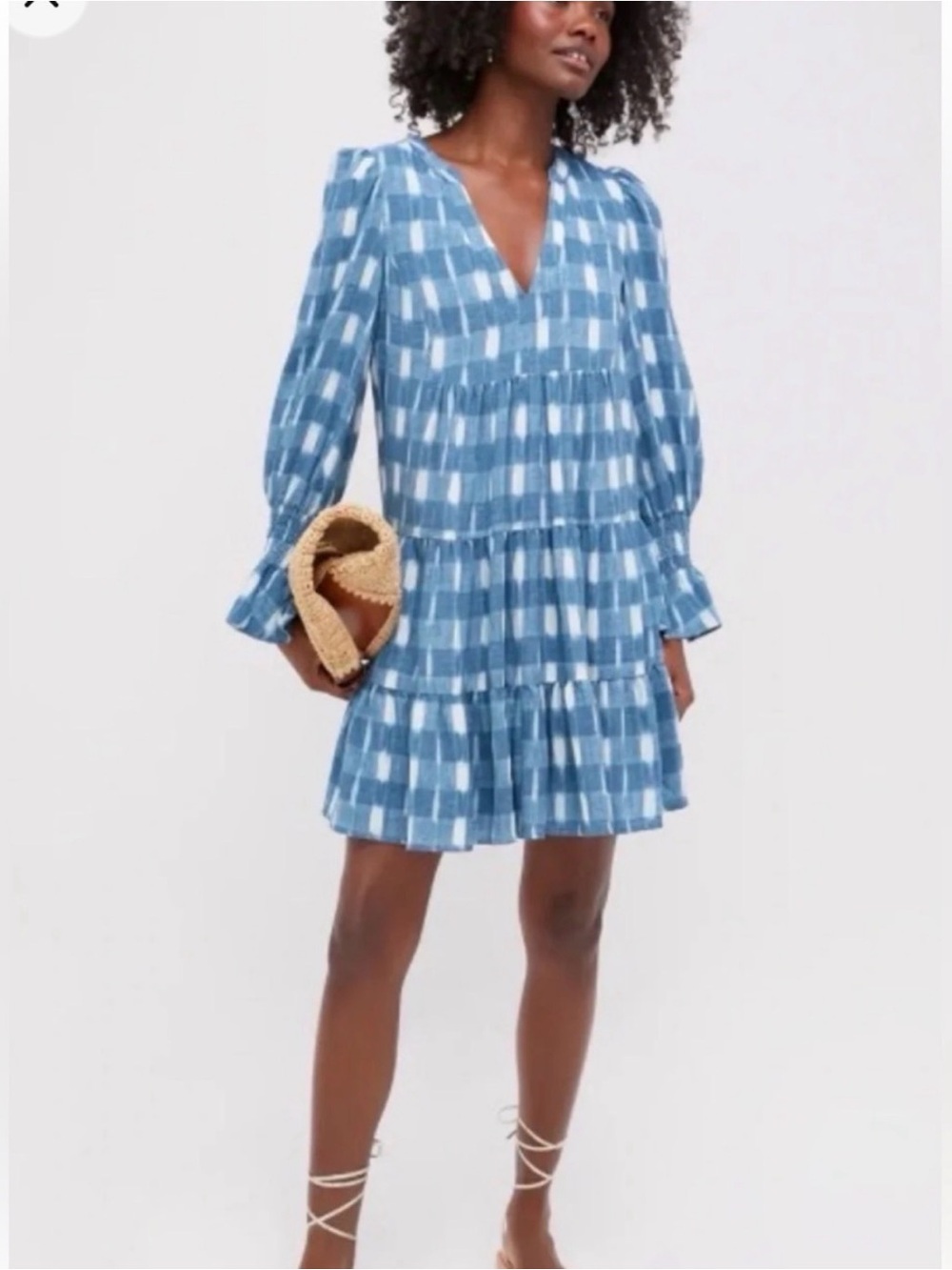 Tuckernuck Pomander Place Blue Ikat Kenzo Dress Mini Dress Blue & White Medium